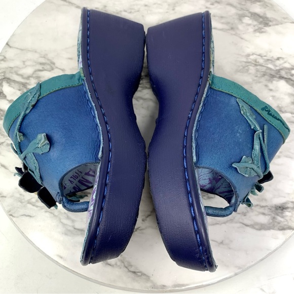 Macanna 3D Floral Mixed Media Print Leather Platform Sandals 7/37 Maximalist - Picture 7 of 16